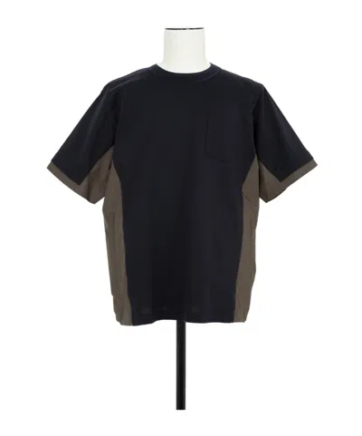 Sacai Cotton Typewriter X Cotton Jersey T-shirt In Black