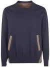 Sacai Cotton Typewriter X Knit Pullover In Blue