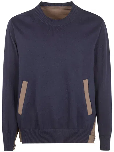 SACAI SACAI COTTON TYPEWRITER X KNIT PULLOVER