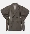 Sacai Blazer Aus Baumwoll-voile In Braun