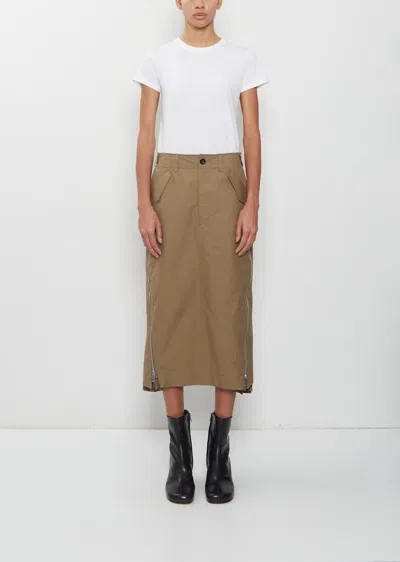 Sacai Cotton Weather Skirt In Brown