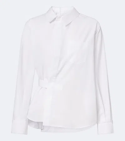 Sacai Cotton-blend Poplin Shirt In White