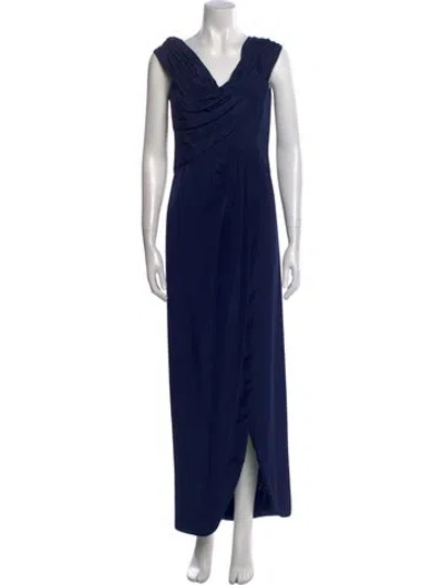 Pre-owned Sacai Cowl Neck Long Dress In Blue