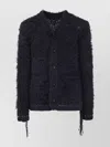 Sacai Cozy Knit Cardigan Front Pockets In Black