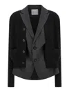 Sacai Double Layer Cardigan In Black