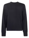 Sacai Cashmere Cotton Knit Pullover In Black