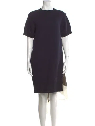 Pre-owned Sacai Crew Neck Knee-length Dress In Blue