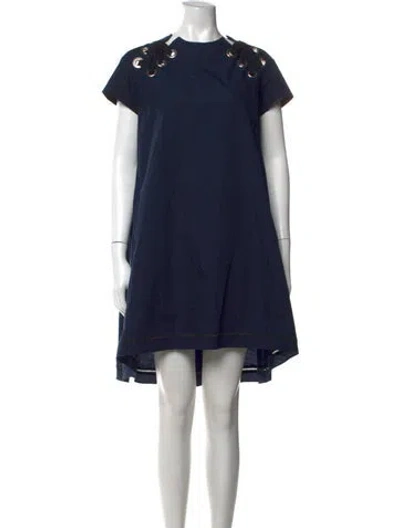 Pre-owned Sacai Crew Neck Knee-length Dress In Blue