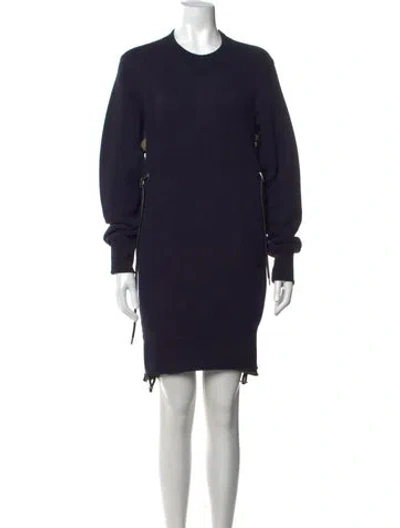 Pre-owned Sacai Crew Neck Knee-length Dress In Blue