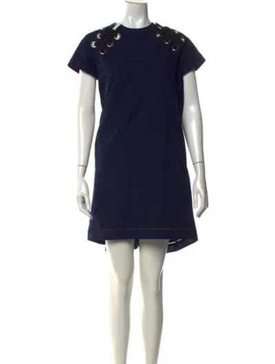 Pre-owned Sacai Crew Neck Knee-length Dress In Blue