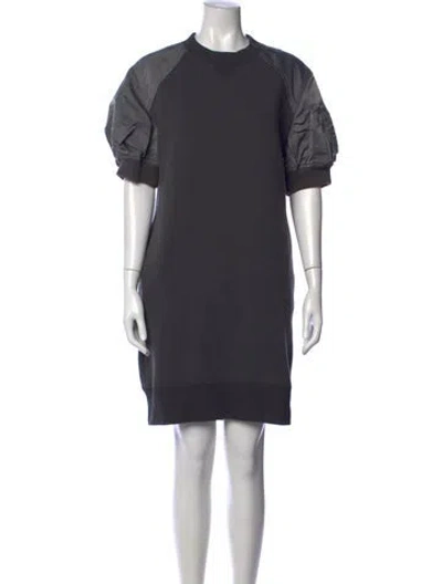Pre-owned Sacai Crew Neck Knee-length Dress In Grey