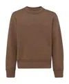 Sacai Crew-neck Logo-plaque Jumper In Brown