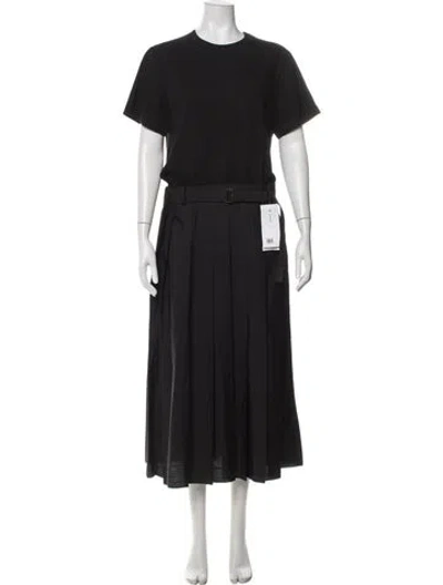 Pre-owned Sacai Crew Neck Long Dress In Black