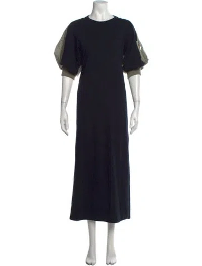 Pre-owned Sacai Crew Neck Long Dress In Black
