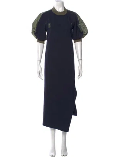 Pre-owned Sacai Crew Neck Long Dress In Multi