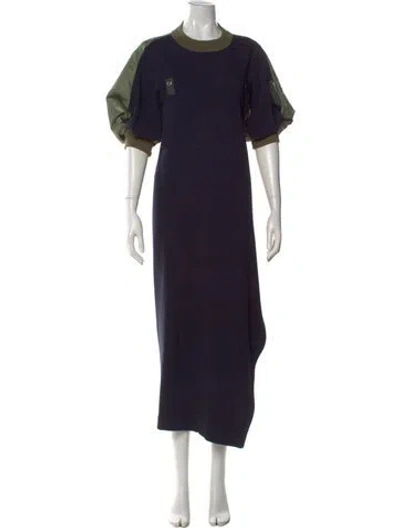 Pre-owned Sacai Crew Neck Long Dress In Neutral