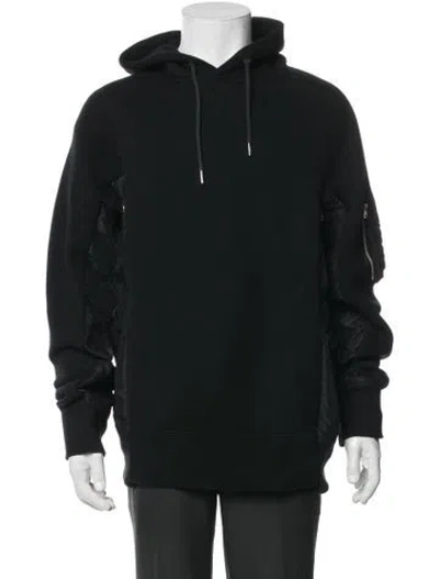 Pre-owned Sacai Crew Neck Long Sleeve Hoodie In Black