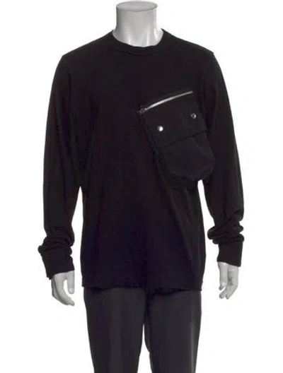 Pre-owned Sacai Crew Neck Long Sleeve Pullover In Black