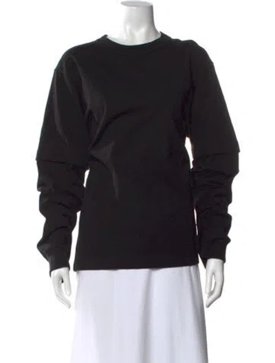 Pre-owned Sacai Crew Neck Long Sleeve Sweatshirt In Black