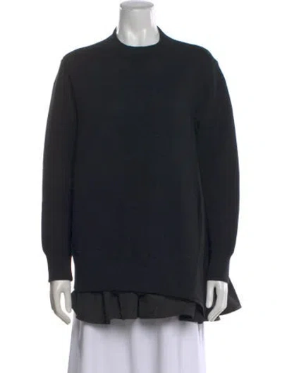 Pre-owned Sacai Crew Neck Long Sleeve Sweatshirt In Black