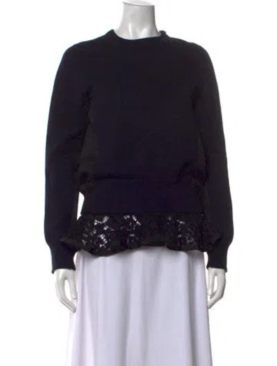 Pre-owned Sacai Crew Neck Long Sleeve Sweatshirt In Black