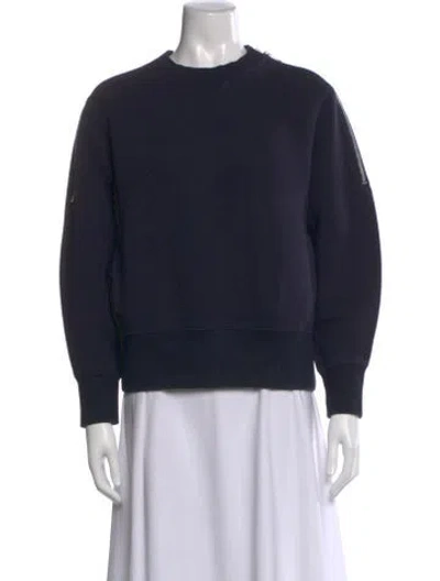Pre-owned Sacai Crew Neck Long Sleeve Sweatshirt In Blue