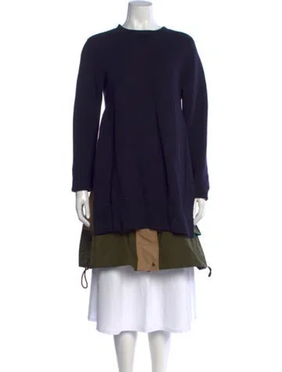 Pre-owned Sacai Crew Neck Long Sleeve Sweatshirt In Blue