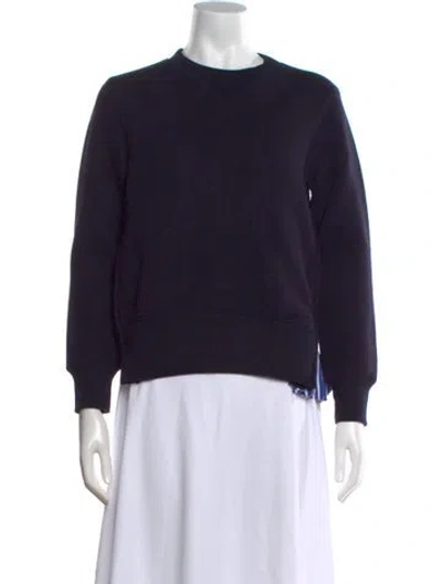 Pre-owned Sacai Crew Neck Long Sleeve Sweatshirt In Blue
