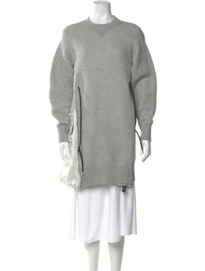 Pre-owned Sacai Crew Neck Long Sleeve Sweatshirt In Gray