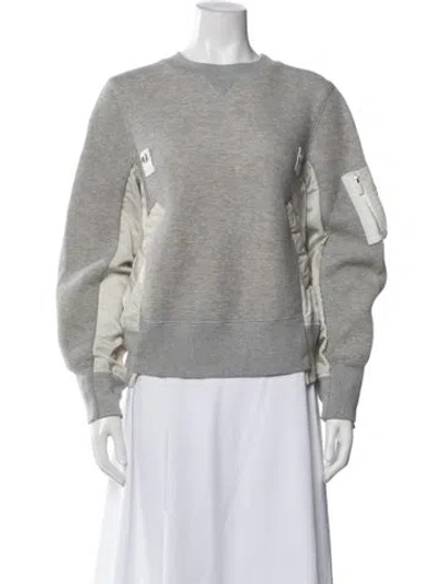 Pre-owned Sacai Crew Neck Long Sleeve Sweatshirt In Gray