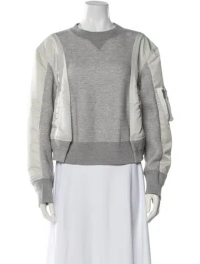 Pre-owned Sacai Crew Neck Long Sleeve Sweatshirt In Gray