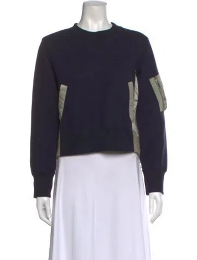 Pre-owned Sacai Crew Neck Long Sleeve Sweatshirt In Green