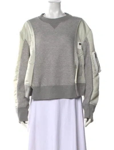 Pre-owned Sacai Crew Neck Long Sleeve Sweatshirt In Grey