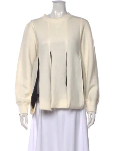 Pre-owned Sacai Crew Neck Long Sleeve Sweatshirt In Neutrals