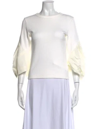 Pre-owned Sacai Crew Neck Long Sleeve Top In White