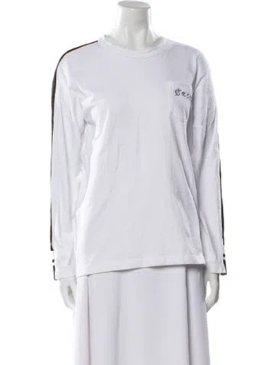 Pre-owned Sacai Crew Neck Long Sleeve T-shirt In White