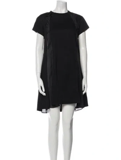 Pre-owned Sacai Crew Neck Mini Dress In Black
