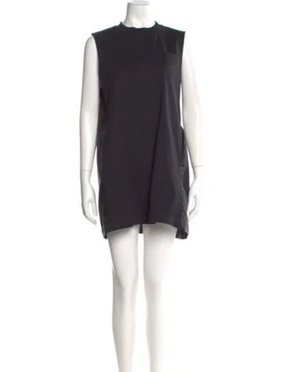 Pre-owned Sacai Crew Neck Mini Dress In Black