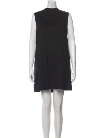 Pre-owned Sacai Crew Neck Mini Dress In Black