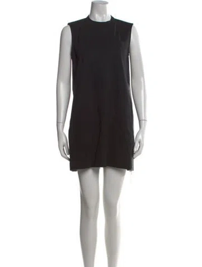 Pre-owned Sacai Crew Neck Mini Dress In Black