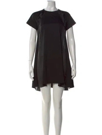 Pre-owned Sacai Crew Neck Mini Dress In Black