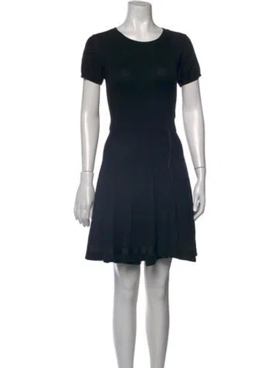 Pre-owned Sacai Crew Neck Mini Dress In Black