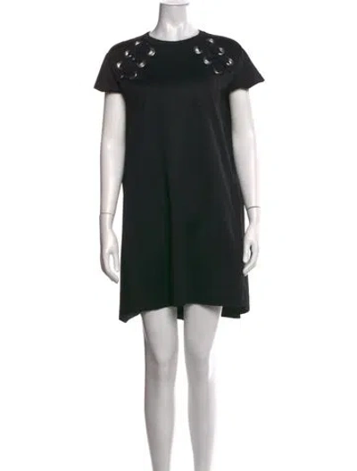 Pre-owned Sacai Crew Neck Mini Dress In Black