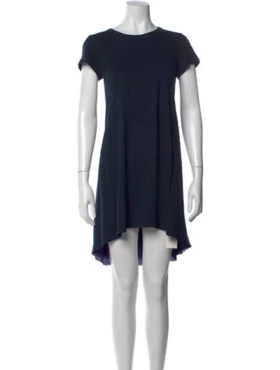 Pre-owned Sacai Crew Neck Mini Dress In Blue