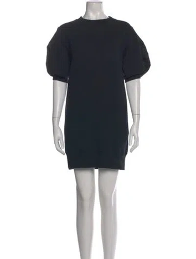 Pre-owned Sacai Crew Neck Mini Dress In Blue