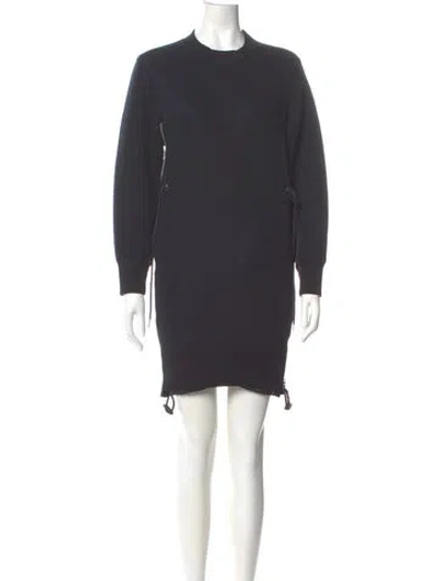 Pre-owned Sacai Crew Neck Mini Dress In Gray