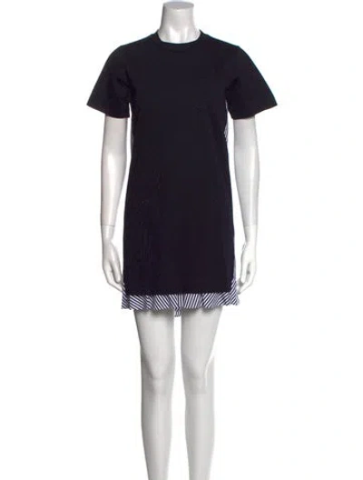 Pre-owned Sacai Crew Neck Mini Dress In Multi