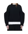 Sacai Black Sponge Sweat Pullover Sweatshirt In Black