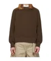 Sacai Brown Sponge Pullover Sweatshirt In Brown