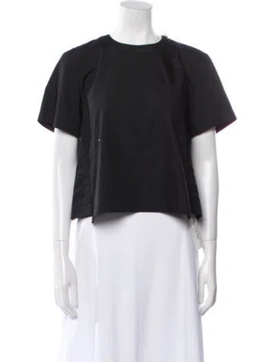 Pre-owned Sacai Crew Neck Short Sleeve Crop Top In Blue